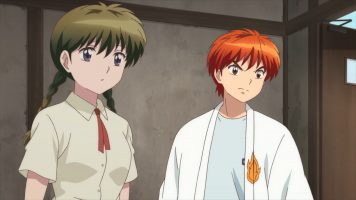 境界のRINNE ep 39 Kyoukai no RINNE 39 SPOILER Summary/Synopsis: Rokumon helps an old cat move her belongings into the room next to his and Rinne's. Meanwhile at school, Renge is acting contrite, so Rinne is willing to give her a pass. After school, Tsubasa and Sakura go to Rinne's room, wondering if Rinne is doing the right thing. Rokumon comes in with tea, which causes the trio to be enslaved to Renge. She makes Tsubasa clean her place while Rinne is sent to gather souls. Sakura is attached to the Fake American Damashirei that looks like Marylin Monroe. Sakura gets lots of male admirers, but because Rokumon made weak tea out of habit, the effects of the tea wear off and Renge is foiled. Renge provides free Protective Straps as a sign of going right. As such, there's no supernatural activity, which means Rinne and Rokumon aren't getting paid and are really hungry. The straps were made from almost expired materials, so when they expire, spirits return in droves. Sakura realizes it is the straps, so she has Miho and Rika spread the rumor of the straps being cursed. She gathers them all and takes them to Rinne's room. Renge thinks she's won, but because Rinne is so poor, the straps absorb the poor aura and repel all the spirits, again foiling Renge. Thoughts/Review: Although I had some laughs in this episode, Renge has quickly become a one trick wonder horse, which is unfortunate. The funniest part of the episode came from Renge making Tsubasa and Rinne her slaves. I laughed at how they got such enjoyment over being able to punch each other. However, she then forces them to hug which made things even funnier. I also found it amusing seeing Sakura act like an idol. The second story had some amusing moments, mostly dealing with Rinne's extreme poverty being such that it foiled Renge's plans. Still, as I said, Renge has become a one dimensional character. It seems her only goal is to try to get back and Rinne, Sakura, and Tsubasa. That's boring and makes Renge of limited future use unless she grows beyond that. In the end, while I may not have much to write about the episode, I did get some laughs and enjoyed it for what it is.