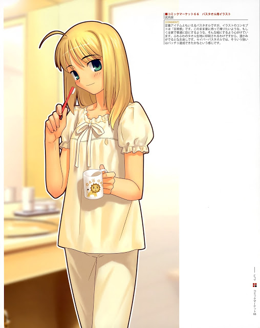Saber-chan in the morning.