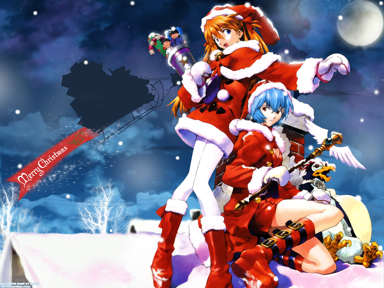 Asuka and Rei (Neon Genesis Evangelion) Christmas Love