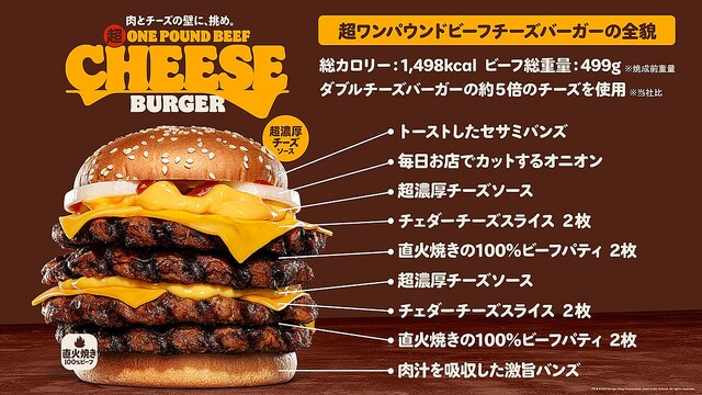 Burger King Japan Super One Pound Beef Cheeseburger