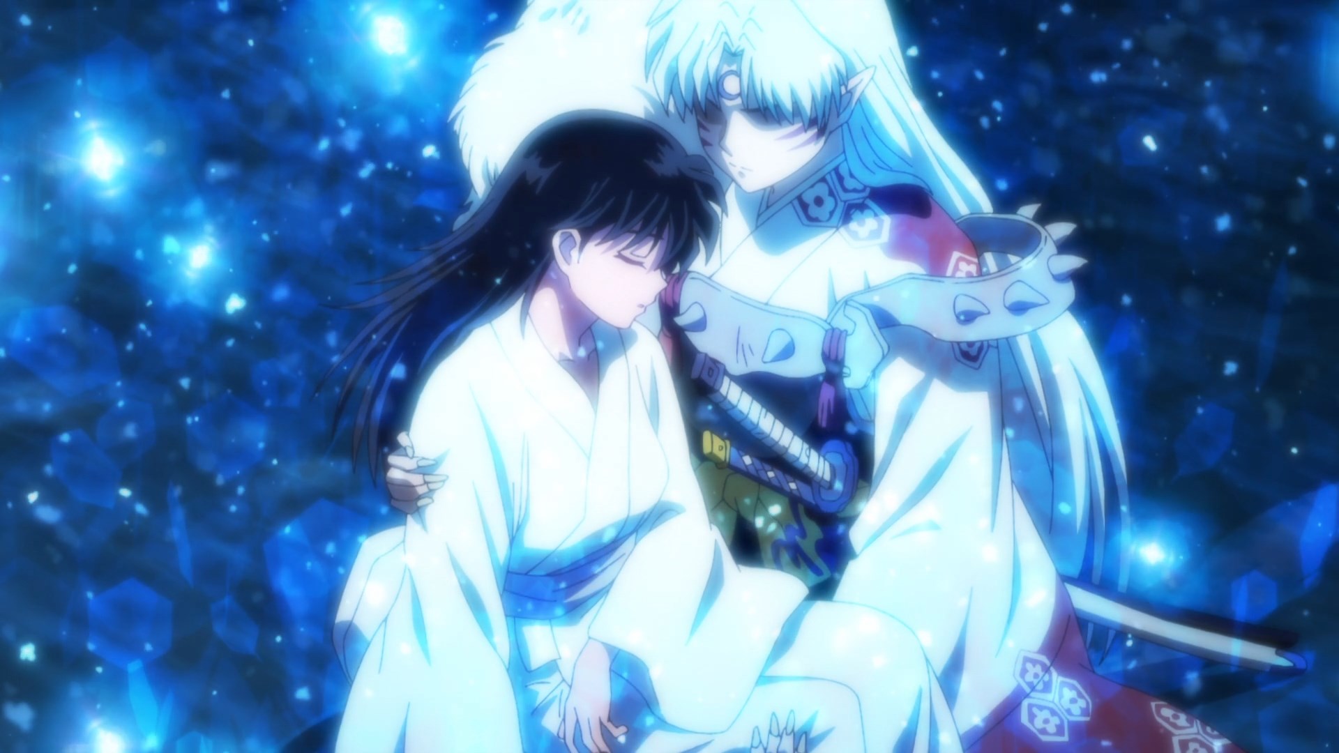 Rin and sesshomaru kiss